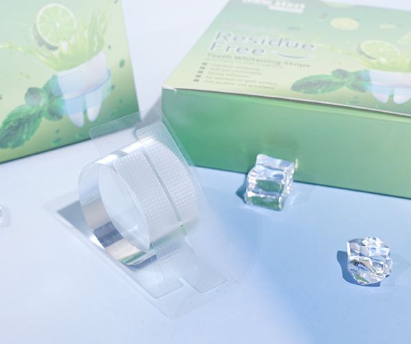 Tiras blanqueadoras de dientes sin residuos de gel con sabor a lima