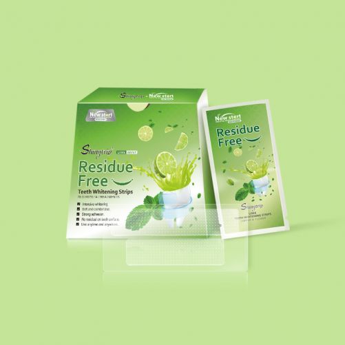 Tiras blanqueadoras de dientes sin residuos de gel con sabor a lima